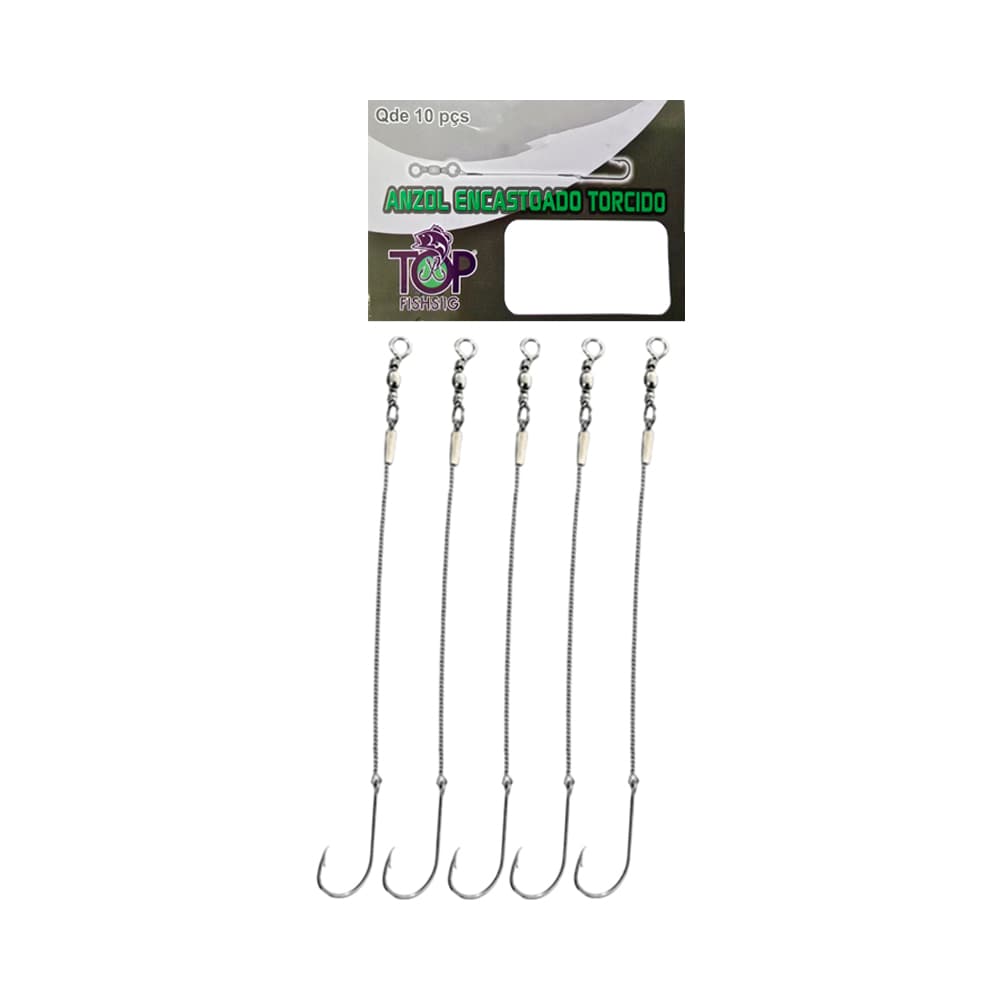 Anúncio: LEADER INOXIDABLE NÍQUEL TOP FISHING CON ANZUELO 1971 Nº8/0 50CM 10 PIEZAS PLATA