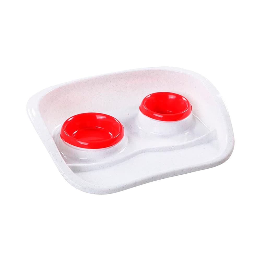 Anúncio: COMEDERO PARA MASCOTAS PAWISE 11057 FEEDING STATION 46X36CM 250ML BLANCO/ROJO