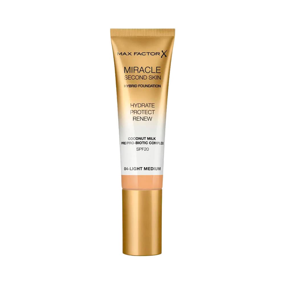Anúncio: BASE MAX FACTOR MIRACLE TOUCH SECOND SKIN SPF20 04 LIGHT MEDIUM 30ML