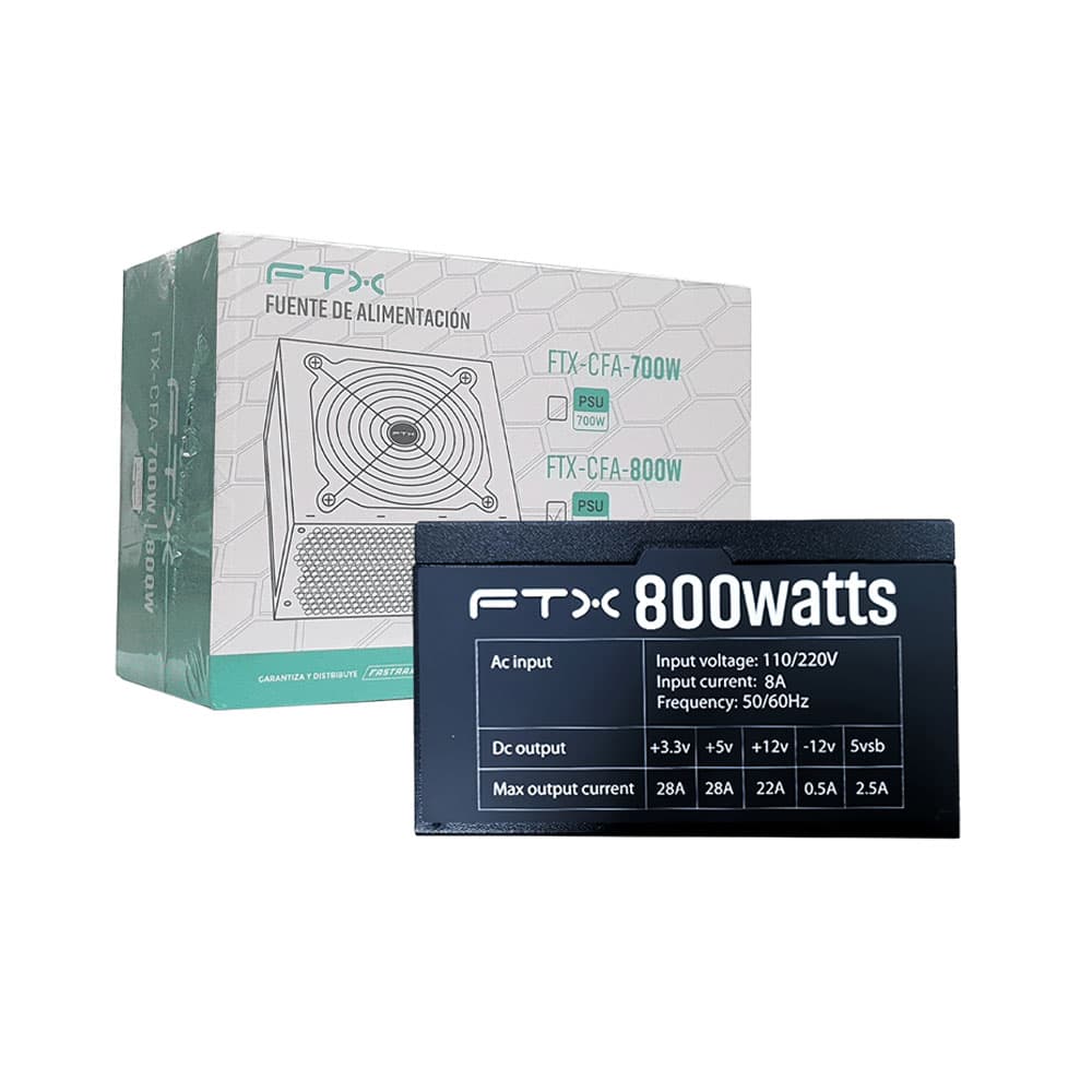 Anúncio: FUENTE DE ALIMENTACIÓN FTX 800W FTX-CFA-800W NEGRO