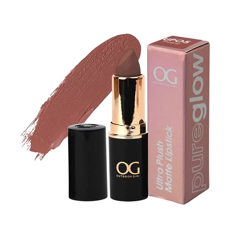 Anúncio: LABIAL OUTDOOR GIRL PURE GLOW ULTRA PLUSH MATTE UP05 PRALINE 4GR