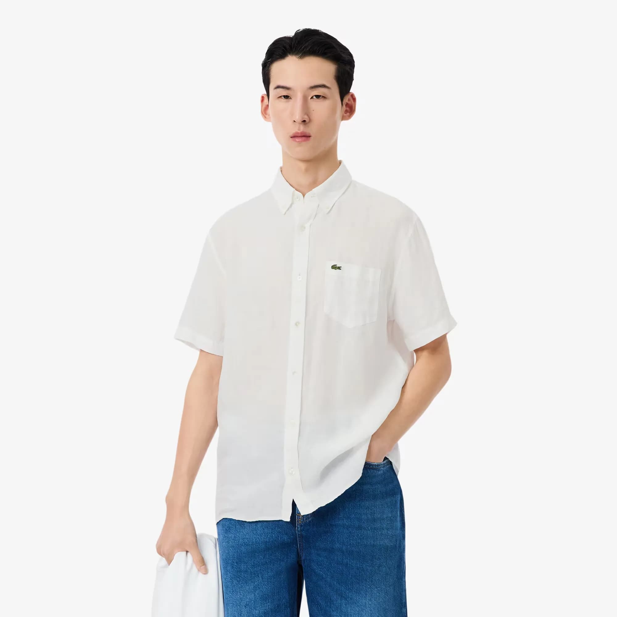 Anúncio: Lacoste Camisa M CH5699 23 001 Lino Lisa Regular Fit (t) 44