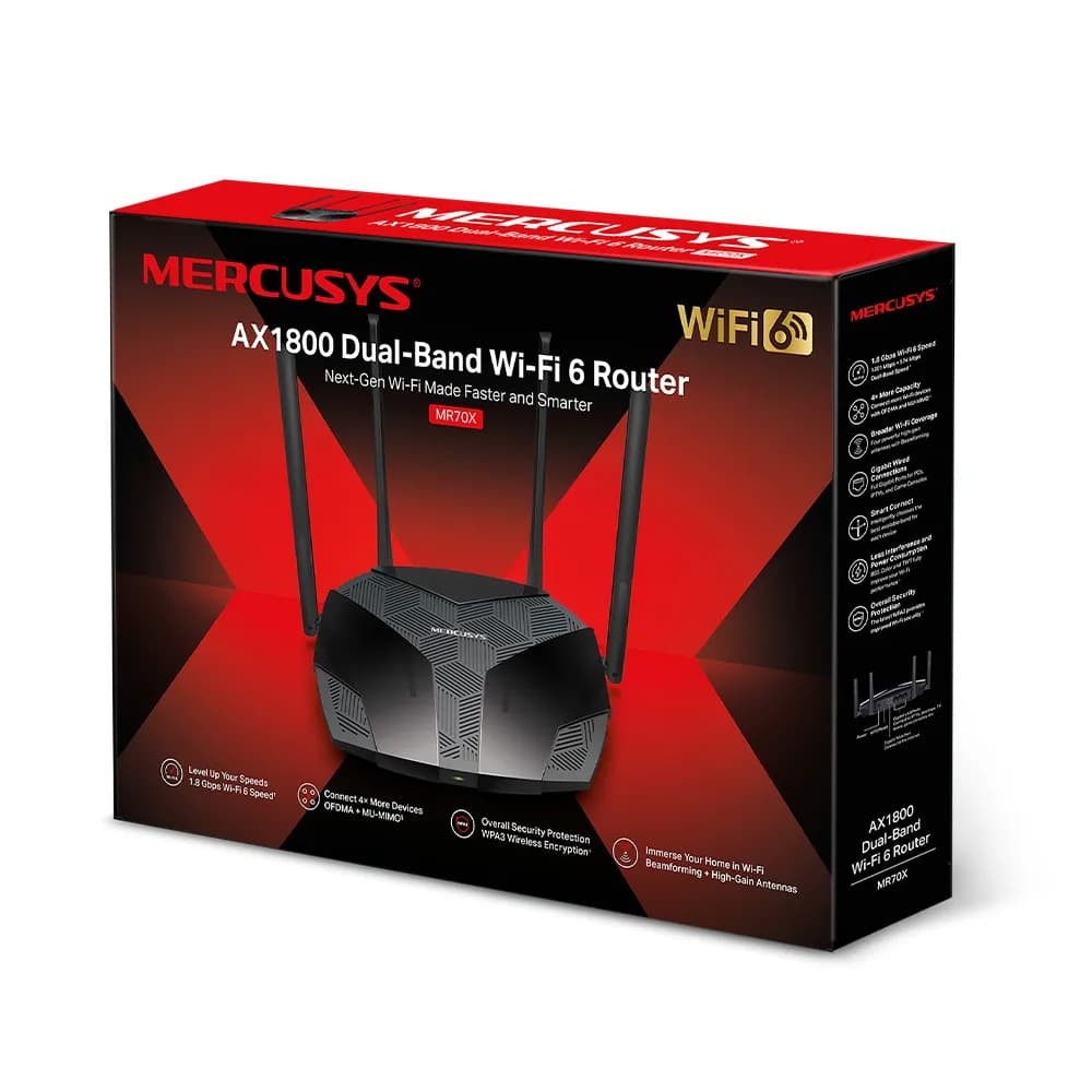 Anúncio: Mercusys Router Wifi MR70X AX1800 4 Antenas Dualband WIFI6
