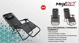 Anúncio: Maxgo Silla Plegable CADEIRA-9 Reclinable Negro