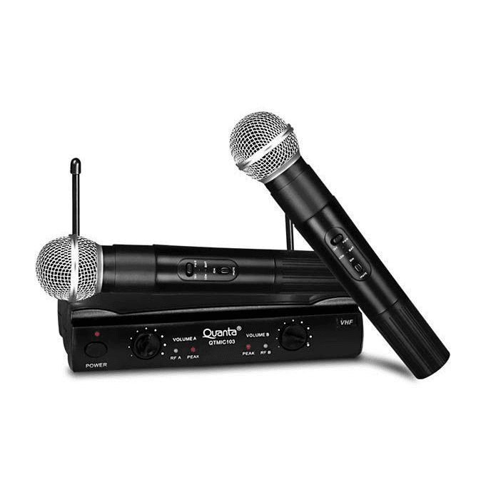 Anúncio: Quanta Micrófono QTMIC103 Wireless Profesional 2MIC Bivolt