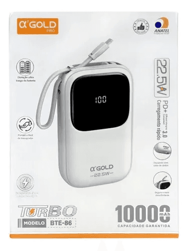 Anúncio: A'gold Cargador BTE-86 10000MAH (anatel) White