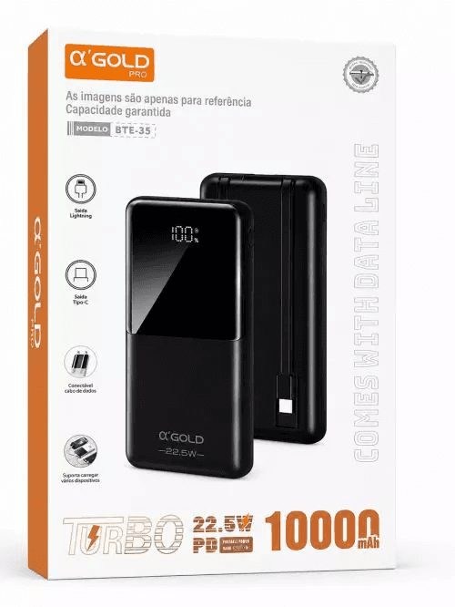 Anúncio: A'gold Cargador Portatil PRO BTE-35 22.5W 10000MAH (anatel) Black