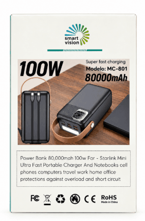 Anúncio: Smart Vision Cargador Portatil MC-801 100W 80000MAH Black