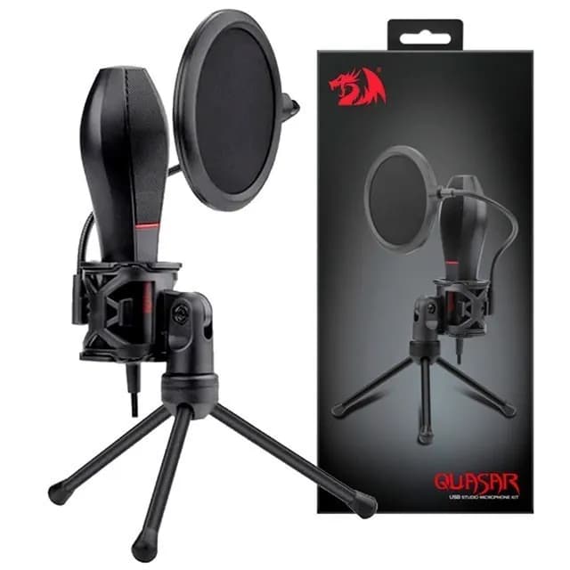 Anúncio: Redragon Micrófono GM200-1 QUASAR2 Kit C/tripe/pop Filter Condenser Negro
