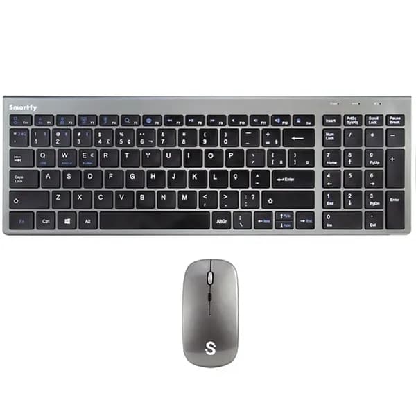 Anúncio: Smartfy Teclado + Mouse Wireless TW02B Port Space Grey