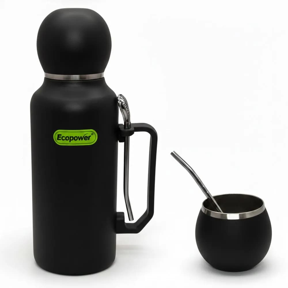 Anúncio: Ecopower Termo EP-G111 1300ML C/guampa+bombilla Negro
