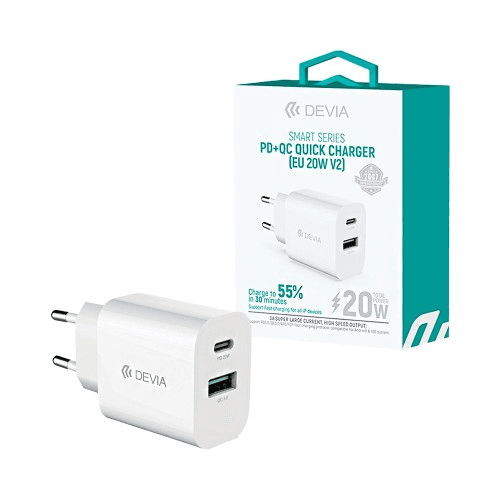 Anúncio: Devia Cargador RLC-389 Fuente 20W Usb-a/usb-c White