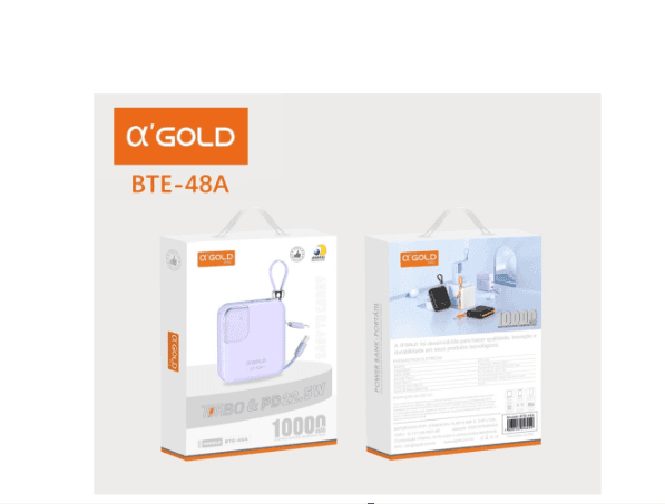 Anúncio: A'gold Cargador Portatil PRO BTE-48 10000MAH Turbo PD+22.5W Purple