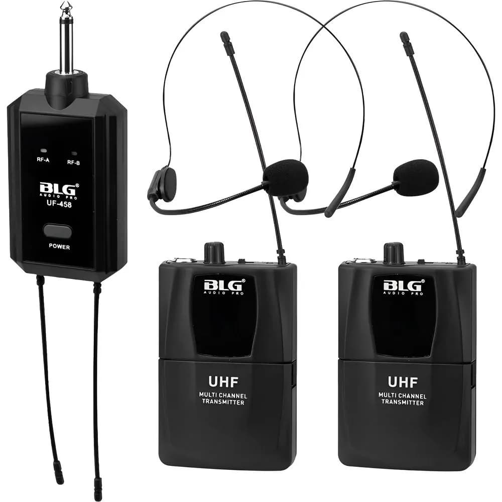 Anúncio: Blg Microfono Inalambrico UF-458 2MIC/UHF C/transmisor Negro