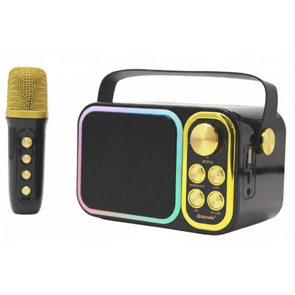 Anúncio: Ecopower Speaker EP-2112 10W/BT/USB/AUX/SD/FM/MICROFONO Negro