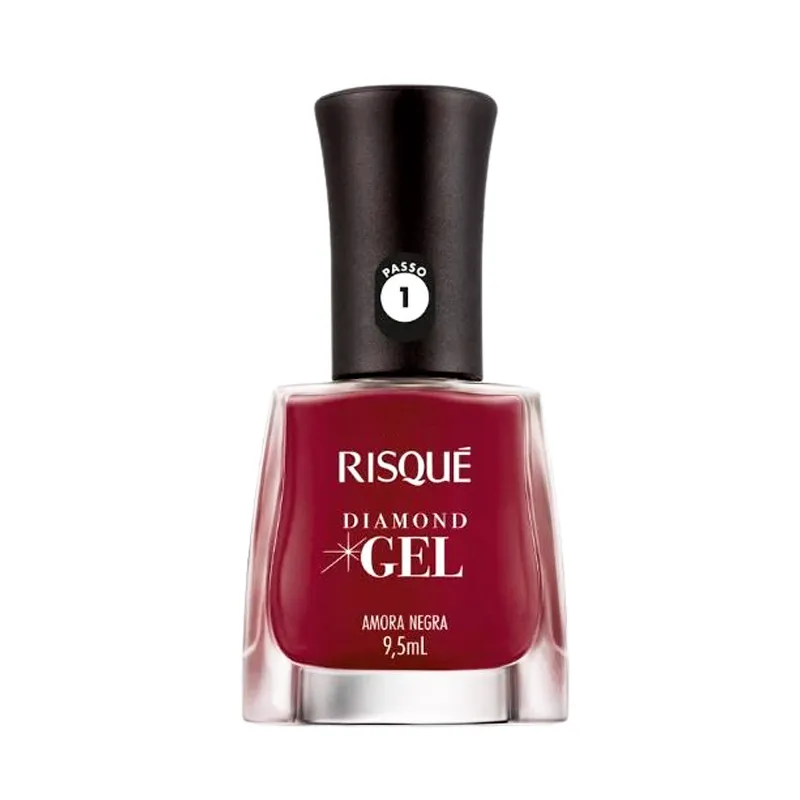 Anúncio: Risque Esmalte De Uñas Cremoso Diamond Gel Amora Negra 9.5ML
