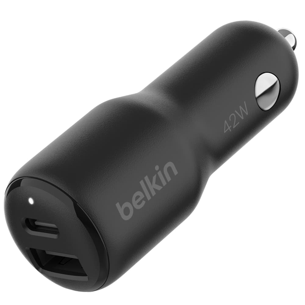 Anúncio: Carregador Veicular Duplo Belkin CCB005btBK 42W USB-C 30W + USB-A 12W – Preto