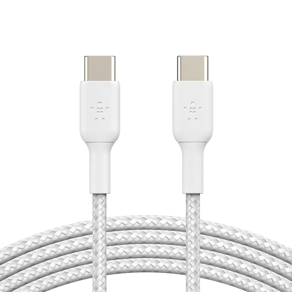 Anúncio: Cabo Belkin BoostCharge USB-C/USB-C 1M Braided Branco – CAB004BT1MWH
