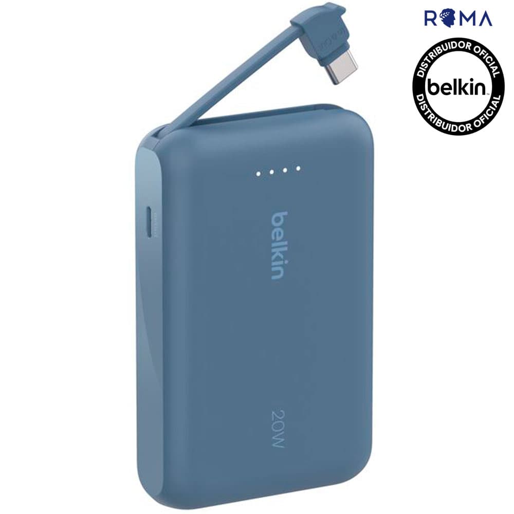 Anúncio: Carregador Portátil Belkin BoostCharge 10K com Cabo Integrado Azul – BPB021FQBL