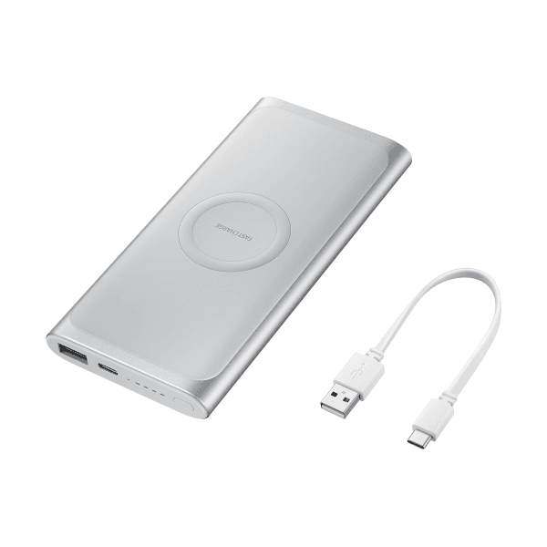Anúncio: Carregador Portátil Samsung Fast Charge EB-U1200 10.000mAh compatível com dispositivos Qi - Prata