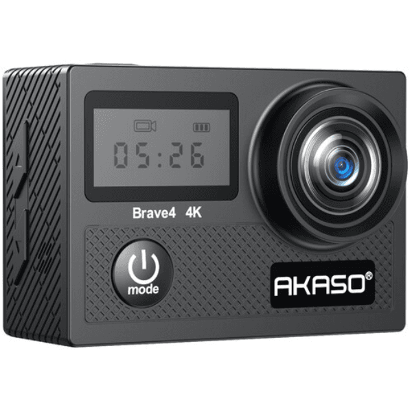 Anúncio: Camera de Video Akaso Brave 4 Camera de Ação Esportiva 20MP / 4K Ultra HD /5X Zoom / 2 Baterias / 2 Display - Preto