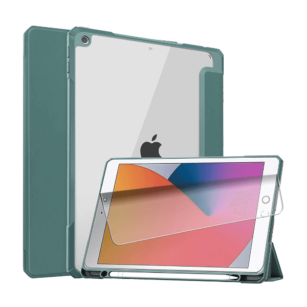 Anúncio: Capa Para Tablet / Ipad 10.2 4Life com Compartimento para Pencil - Transparente/Verde Oscuro