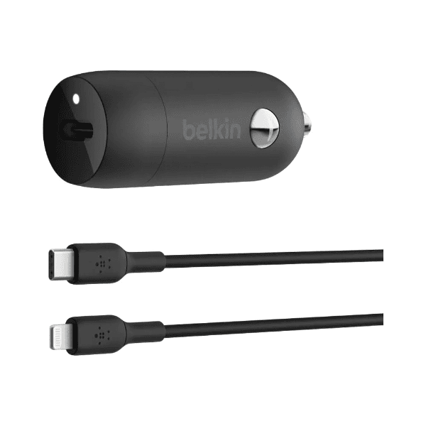 Anúncio: Carregador Veicular Belkin CCA003BT04BK / 20W / USB-C 10W + Cabo USB-C / Lighting – Preto