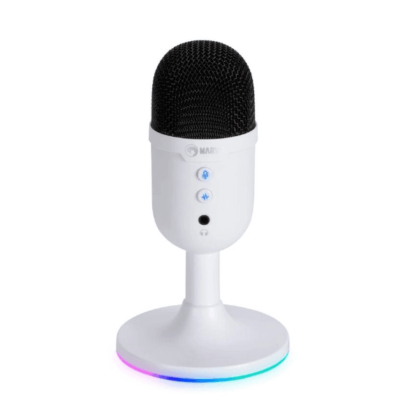 Anúncio: Microfone Gaming Marvo Scorpion MIC-06 / 16Khz / RGB / USB - Branco