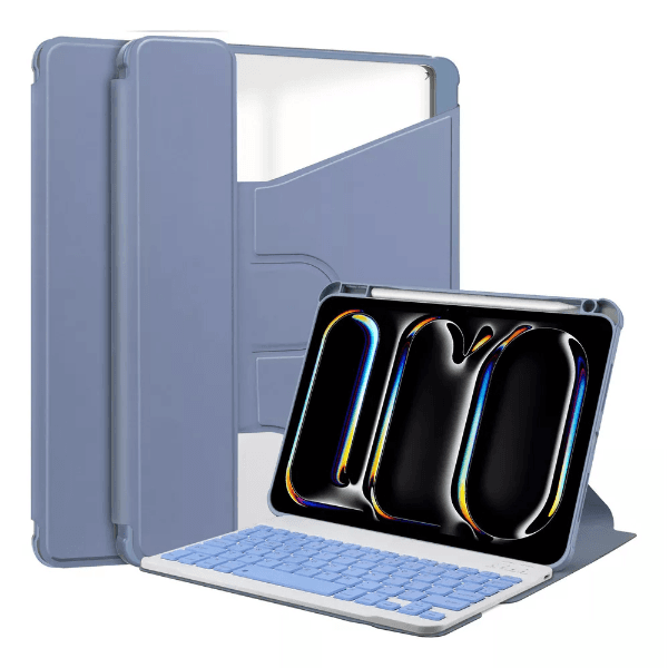 Anúncio: Capa Magnética 4life Para iPad Pro 11 Com Teclado Wireless / Porta Pencil / Compativel Com Android / iOS / Bluetooth - Lavanda Azul