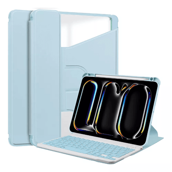 Anúncio: Capa Magnética 4life Para iPad Pro 11 Com Teclado Wireless / Porta Pencil / Compativel Com Android / iOS / Bluetooth - Azul Claro