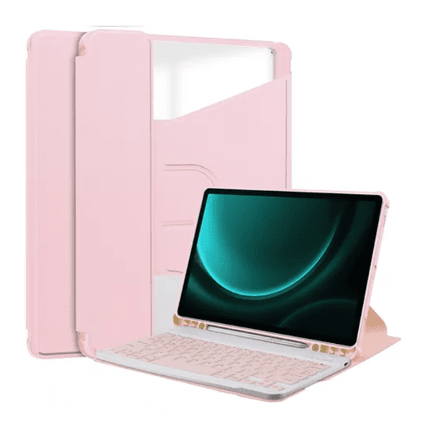 Anúncio: Capa Magnética 4life Para iPad 10.2 Com Teclado Wireless / Porta Pencil / Compativel Com Android / iOS / Bluetooth - Rose