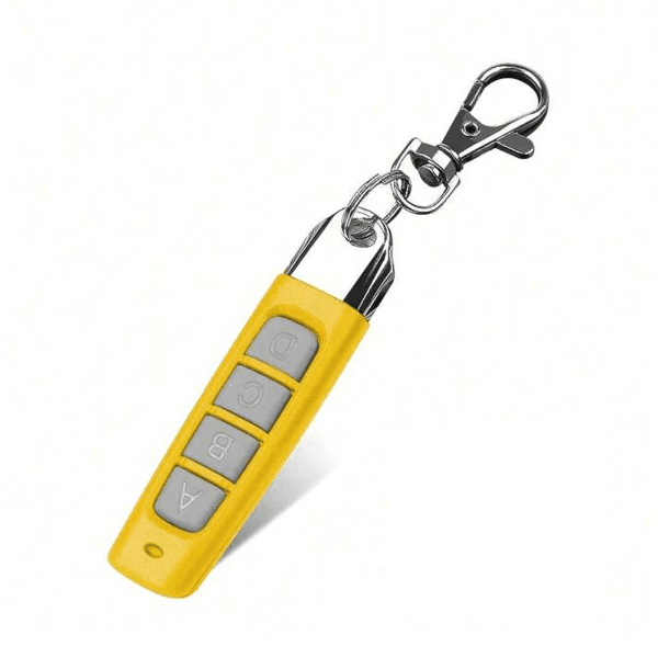 Anúncio: Controle Remoto Wireless Modelo A / RF433 Com 4 Botoes / Controle Para Portao / Duplicador / Copiador / Alarme - Amarelo/Prata