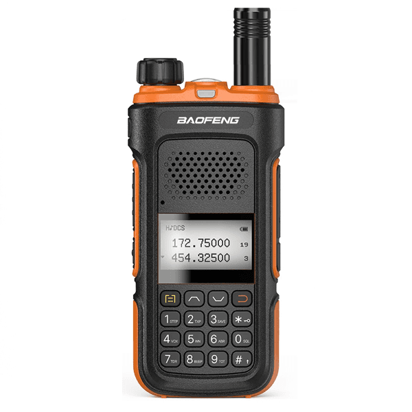 Anúncio: Radio Walkie Talkie Baofeng BF-UV10L Amateur / 1.44" / 5W / 7.4V / 128 Canais - Preto/Laranja