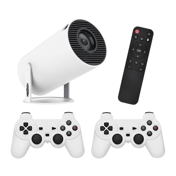 Anúncio: Projetor De Jogo Portátil X10 Plus / 4K / Com 2 Controles / Gamepad / Android 11 - Branco