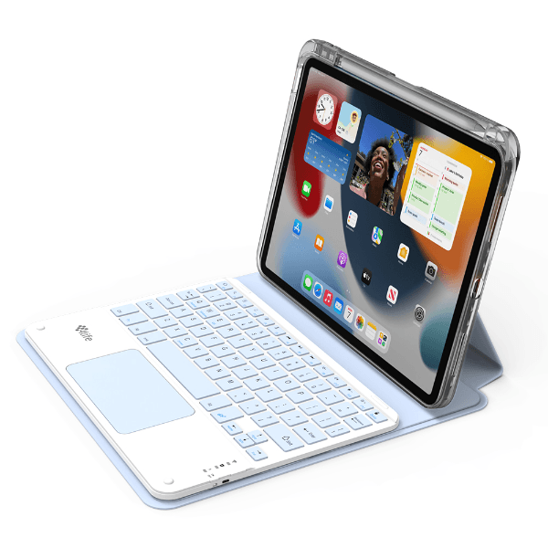 Anúncio: Capa Magnetica 4life Para iPad Pro 11 2022/2021/2020/2018 (FL11P360CTSB) 360º / Com Teclado Wireless / Porta Pencil - Sky Blue