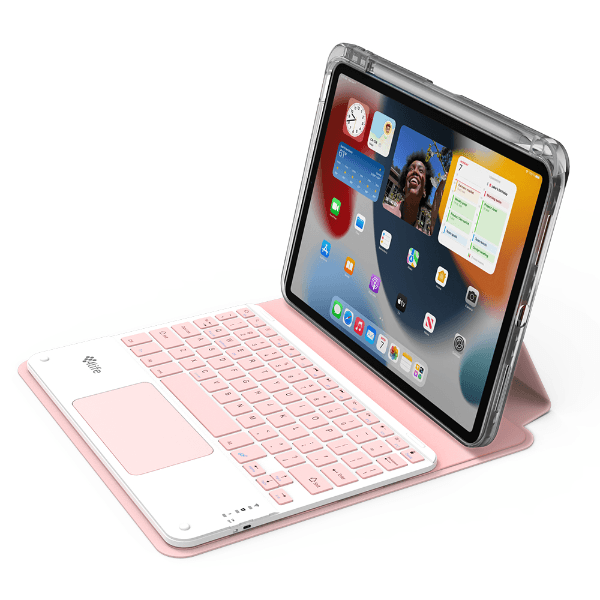 Anúncio: Capa Magnetica 4life Para iPad Pro 11 2022/2021/2020/2018 (FL11P360CTP) 360º / Com Teclado Wireless / Porta Pencil - Pink