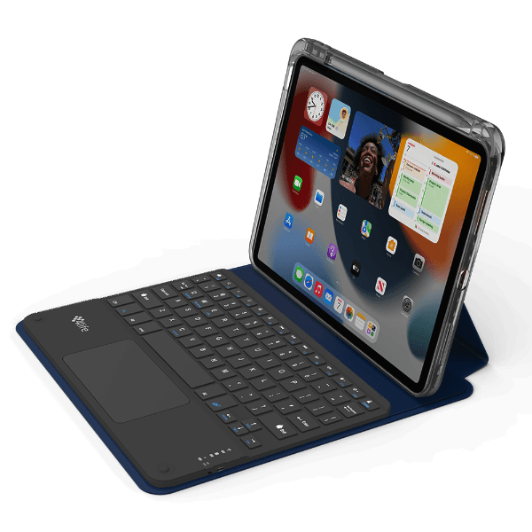 Anúncio: Capa Magnetica 4life Para iPad Pro 11 2022/2021/2020/2018 (FL11P360CTDB) 360º / Com Teclado Wireless / Porta Pencil - Dark Blue