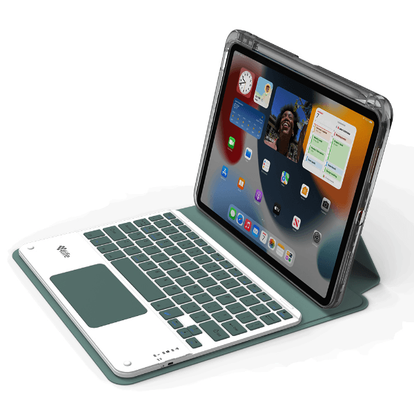 Anúncio: Capa Magnetica 4life Para iPad 10.2 (FL102360CTDG) 360º / Com Teclado Wireless / Porta Pencil - Dark Green