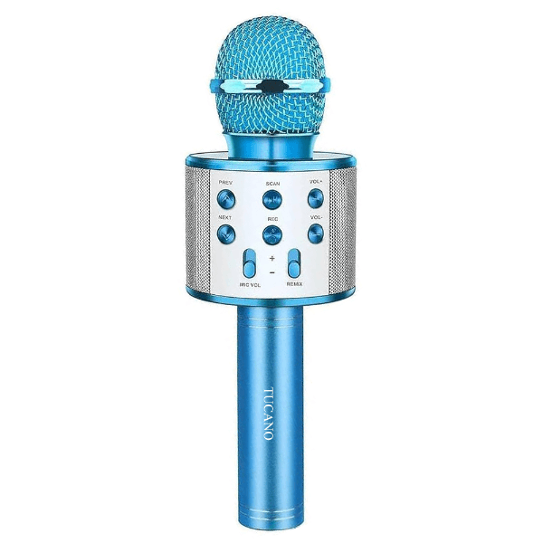 Anúncio: Microfone Wireless Tucano WS-858 Com Speaker Portatil / Bluetooth / Recarregavel / Aux / 3.5MM P2 / TF / USB-A - Blue