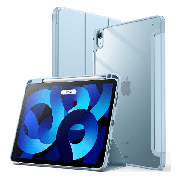 Anúncio: Capa / Protetor para Tablet Ipad Air 4/5 4Life com Compartimento para Pencil - Transparente/Azul Claro