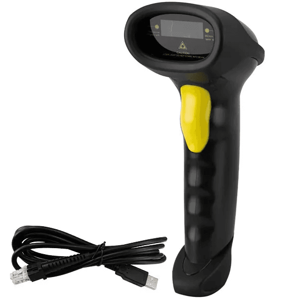 Anúncio: Leitor de Código de Barras Quanta QTLCB200 Basic 1D / 200 Linhas por Segundo - Preto/Amarelo