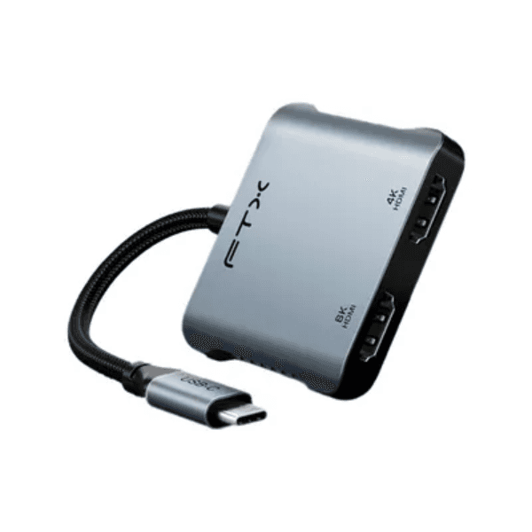 Anúncio: Hub Adaptador Multiporta FTX CT-CM2H8K-AG / USB-C / USB / USB-C / 2x HDMI - Cinza