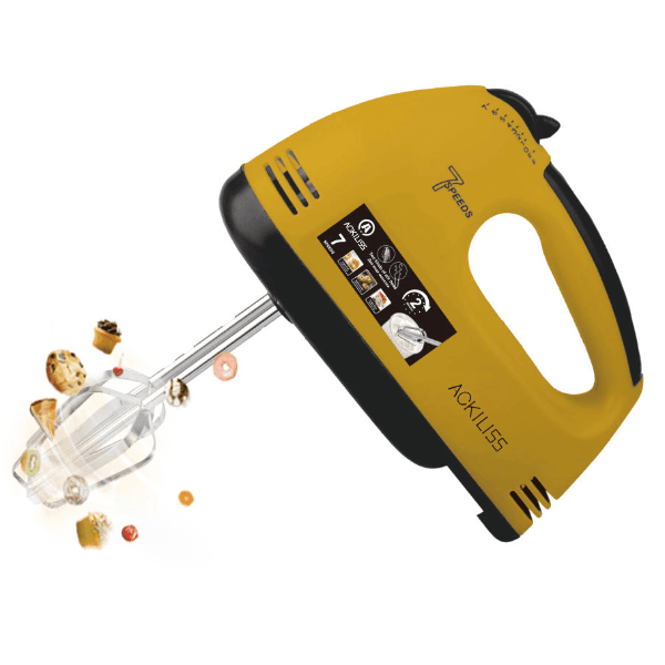 Anúncio: Mini Batedeira Eletrica Ackiliss ACL-6633Y Sem Bowl / 270W / 7 Velocidades / 220-240V ~ 50/60Hz - Amarelo/Preto