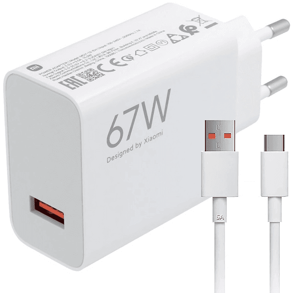 Anúncio: Carregador / Adaptador de Parede Xiaomi HyperCharge Combo MDY-12-EH / 67W / USB-A Com Cabo Incluído USB-A - USB-C - Branco