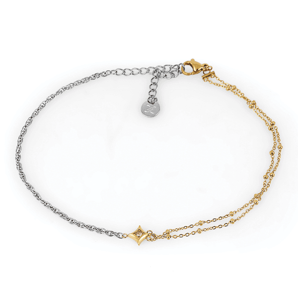 Anúncio: Tornozeleira Feminina Daniel Klein DKJ.5.50009-3 - Prata/Gold