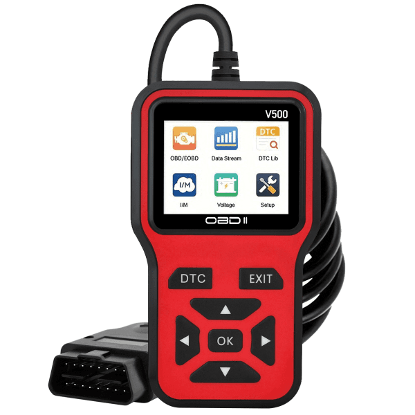 Anúncio: Scanner de Diagnostico Automotivo V500 OBD2 Universal Para Verificar Códigos de Erro de Motor / Leitor EOBD Para Carros - Vermelho/Preto