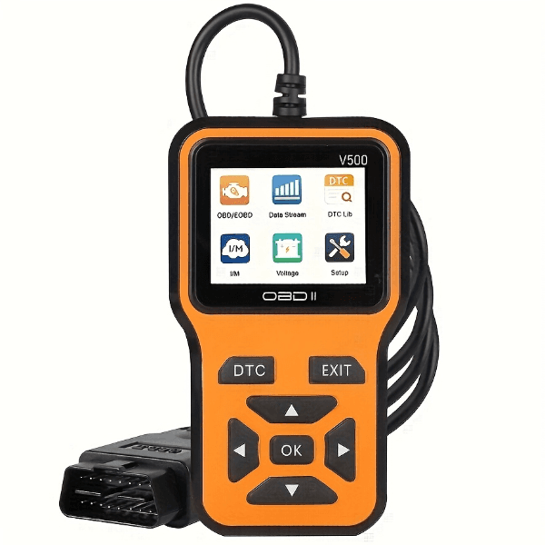 Anúncio: Scanner de Diagnostico Automotivo V500 OBD2 Universal Para Verificar Códigos de Erro de Motor / Leitor EOBD Para Carros - Laranja/Preto