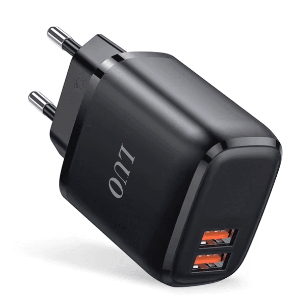 Anúncio: Carregador De Parede Luo LU-8303 / 2x USB-A / 2.4A / 12W - Preto