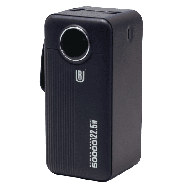Anúncio: Carregador Portátil PowerBank UR UP-25 / 22.5W / 50000Mah / Lanterna / 4x USB-A / 2X USB-C Com Cabo Embutido Lightning - USB-C - Preto (Funciona Para Starlink)