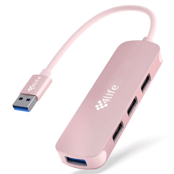 Anúncio: Hub Adaptador Multiporta 4Life FL4U-ASP USB-A / 4 Em 1 / 4X USB-A 3.0 - Rosa